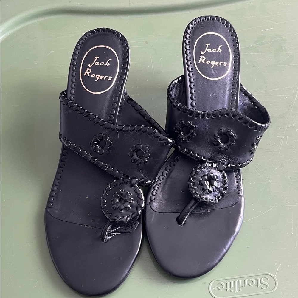 Jack Rogers Black Heeled Sandals